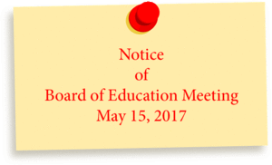 Notice of Board of Education Meeting