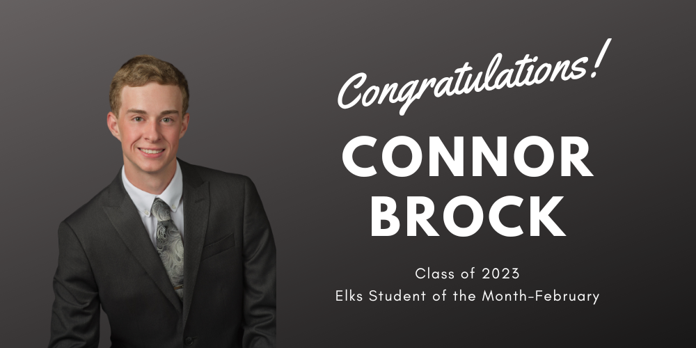 Connor Brock named February Elk's Student of the Month