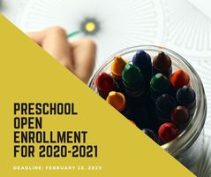 Preschool Open Enrollment for 2020-2021 School Year