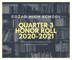 CHS ANNOUNCES 2020-21 QUARTER 3 HONOR ROLL