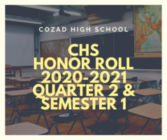 2020-2021 Honor Roll For Quarter 2 and Semester 1